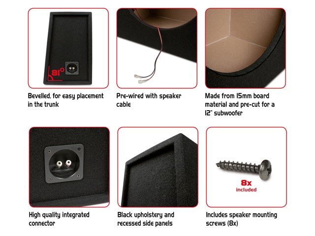 Subwoofer - 12 Inch 35L Behuizing Zwart (BC1235) - Afbeelding 2
