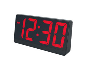 Réveil numérique avec fonction snooze - Double alarme - Grand écran rouge - Design élégant (HCG006)