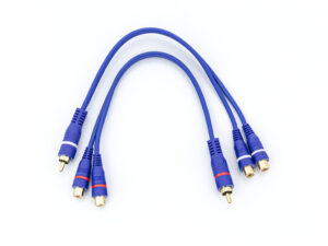 Splitter 2 kabels met 2x female en 1x male Blauw (CL195-FFM)
