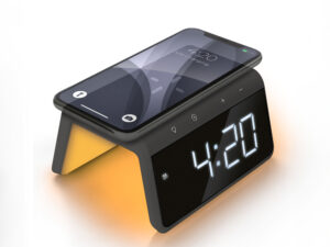Digital alarm clock - Wireless Phone Charger - Wake Up Light - Space Gray (HCG019QI -SG)