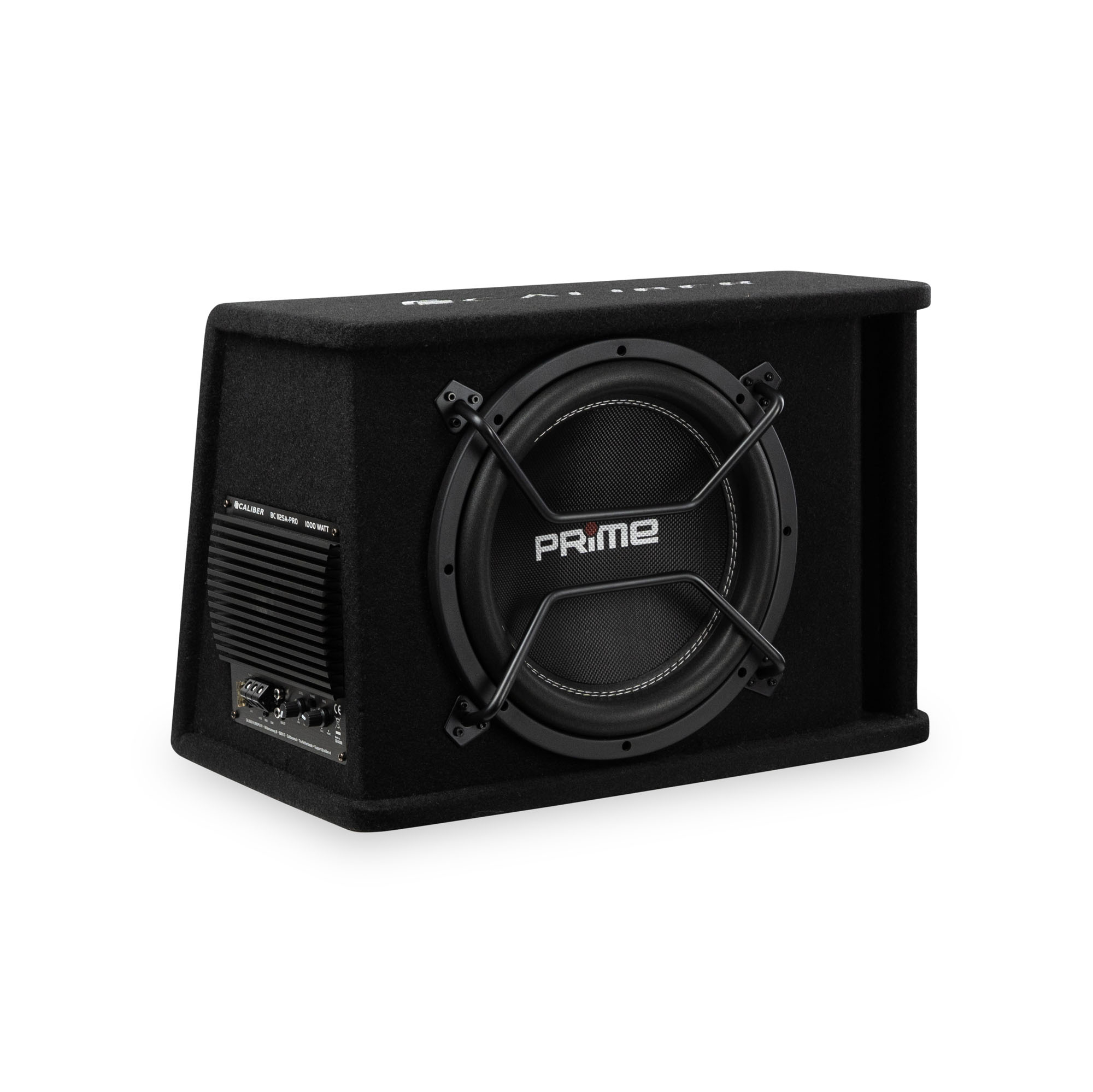 Caisson de basses voiture Caliber – Subwoofer de voiture avec amplificateur – 1000 watts de puissance de crête – Subwoofer de voiture 12 pouces – 25 à 3800 Hz (BC112SA-PRO)