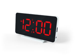 Slim -Line Digital Wekker - Dual Alarm Clock - Large Red Display - USB port (HCG022)