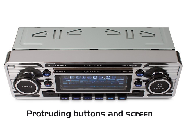 Autoradio met Bluetooth - 1 DIN - USB - 18 Voorkeurzenders - Retro Look (RMD120BT) - Afbeelding 2