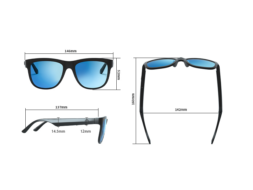 Soundglasses Smart Bluetooth Sunglasses - Polarized lenses - Easy operation - Microphone - Blue - Image 7