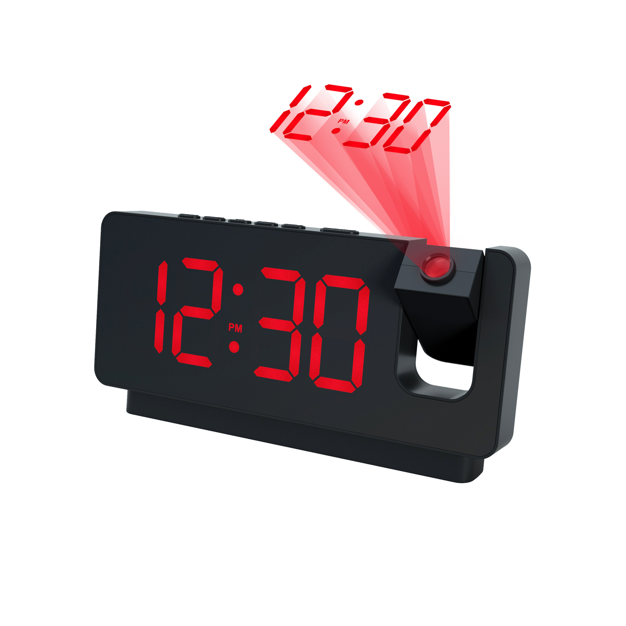 Réveil Caliber avec Projection - Réveil Numérique - Réveil pour Enfants - Projection au Plafond ou sur le Mur - Projection d'Horloge (HCG201)