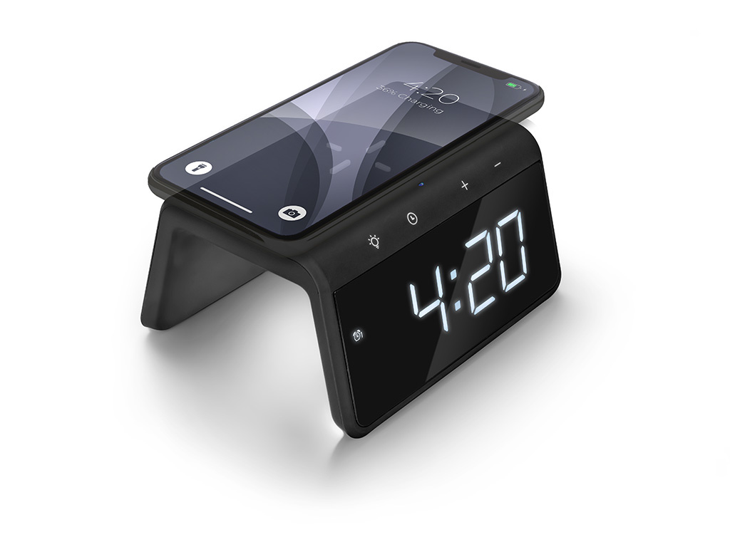 Réveil Numérique avec chargeur sans fil - Double Réveil - Veilleuse et Lumière de Réveil (HCG019QI-BA) – Image 7