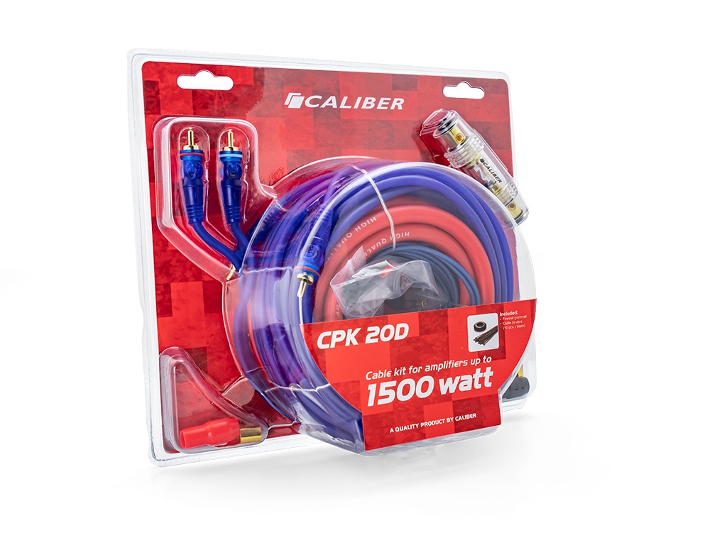 Kit de câbles audio pour Amplificateur de Voiture - Câble pour Subwoofer de 1500 Watt - Jeu de 4 Câbles - 5 Mètres (CPK20D) – Image 2