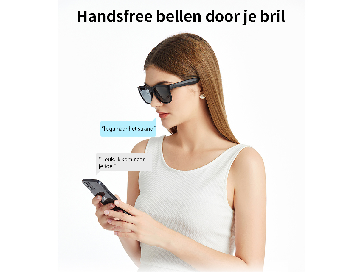 Soundglasses Slimme Bluetooth Zonnebril - Gepolariseerde glazen - Eenvoudige bediening - Microfoon - Rood - Afbeelding 5