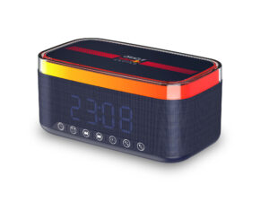 ORACLE RED BULL RACING Clock Radio – Digital Alarm Clock with Wireless Charging – Bluetooth Speaker – Multi-Color LED Lighting – 30W Max Power – TWS (RB-SK300)