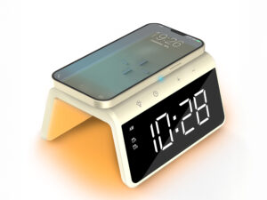 Digitale Wekker - Draadloze Oplader Voor Telefoon - Wake Up Light - Geel (HCG019QI-YE)