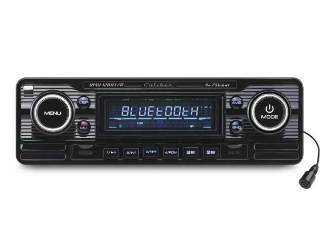 Car stereo - Retro with Bluetooth® technology - USB - SD - 4x75Watt - Black (RMD120BT-B)