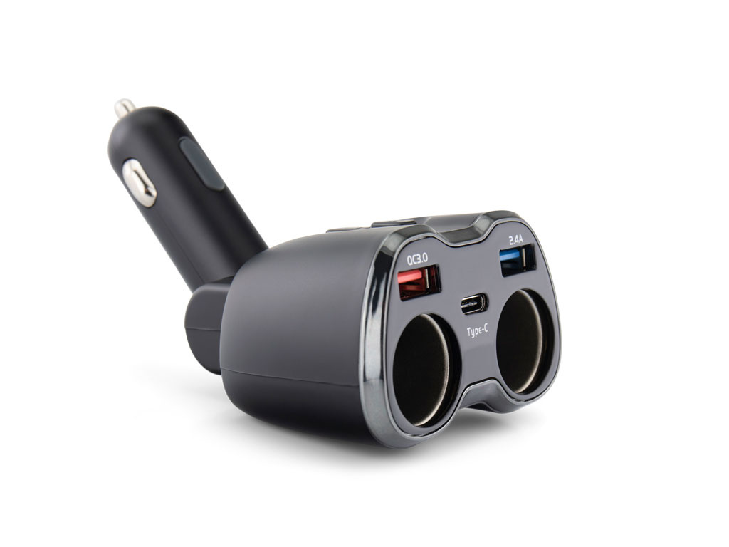 Autolader - Sigarettenaansteker Splitter - 2x USB - 1x USB-C - 12/24 V - Snellader (PS23) - Afbeelding 5