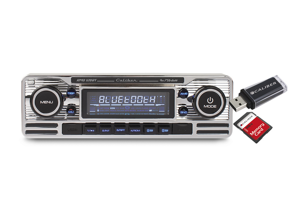 Autoradio met Bluetooth - 1 DIN - USB - 18 Voorkeurzenders - Retro Look (RMD120BT) - Afbeelding 4