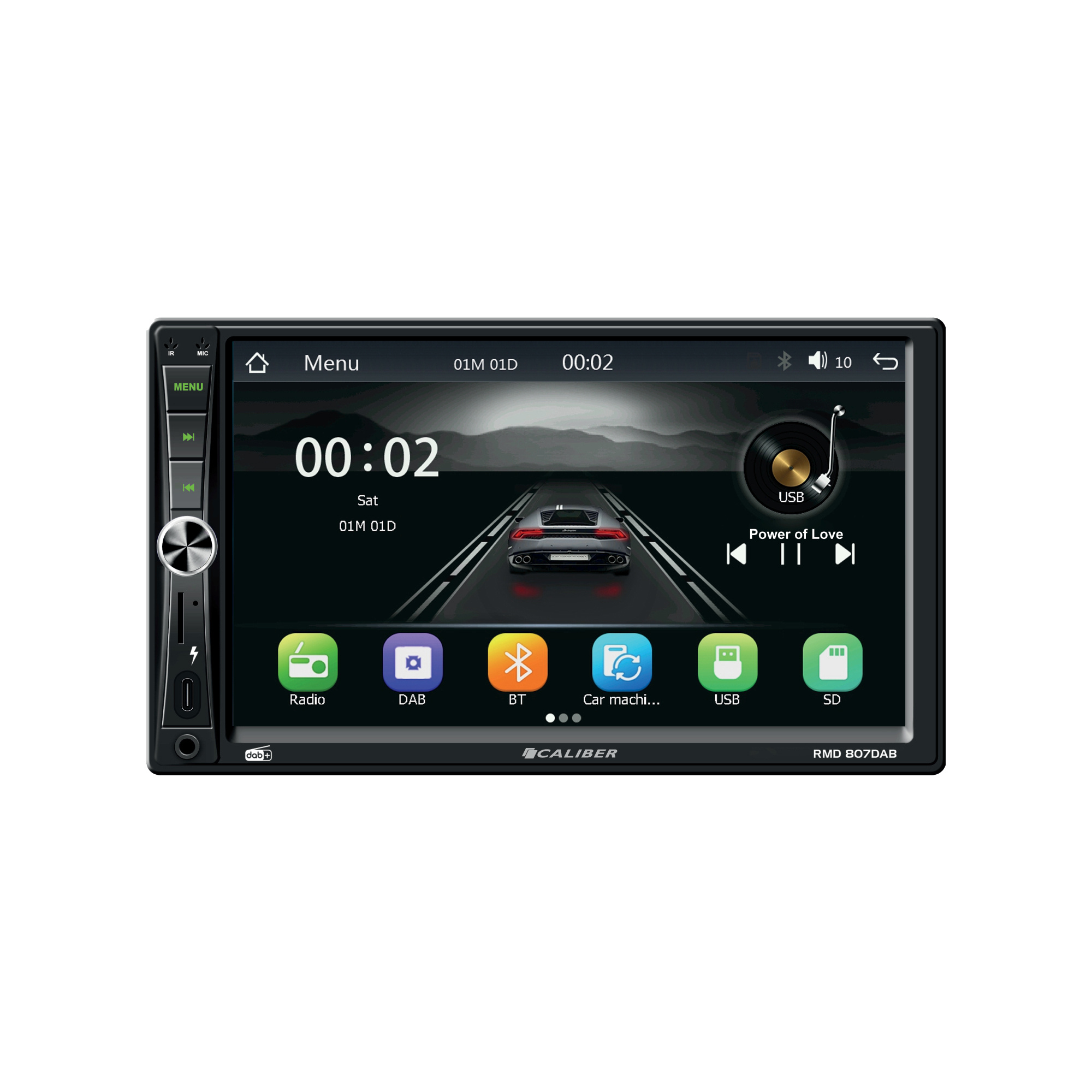 Caliber Autoradio DAB - Autoradio avec Bluetooth - Autoradio 2 DIN - Écran tactile - 4 x 75 Watt - MirrorLink - Android Autolink - Appels mains libres - Port de charge USB (RMD807DAB)