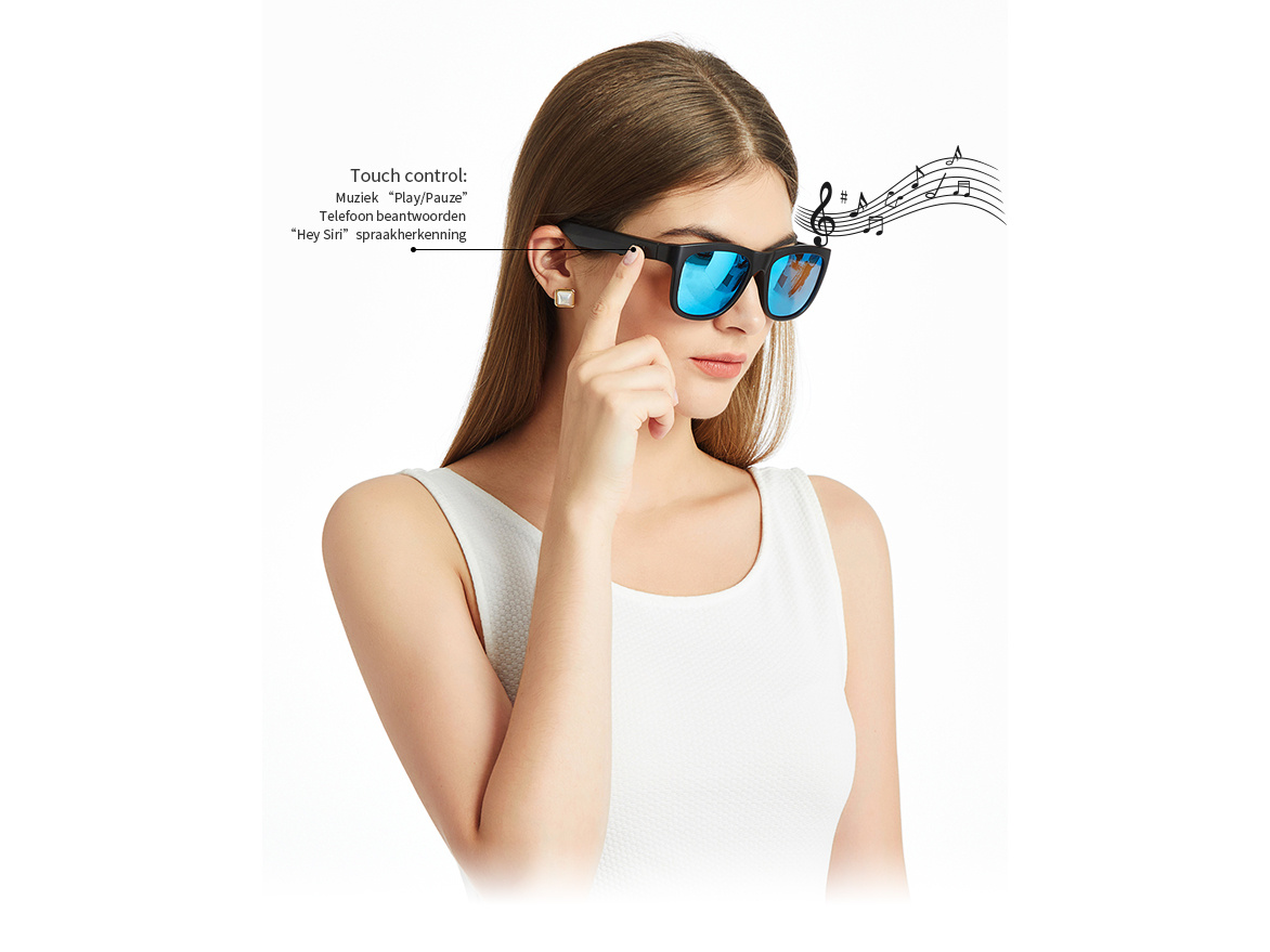 Soundglasses Lunettes de soleil Bluetooth intelligentes - Verres polarisés - Facilité d'utilisation - Microphone - Noir – Image 6