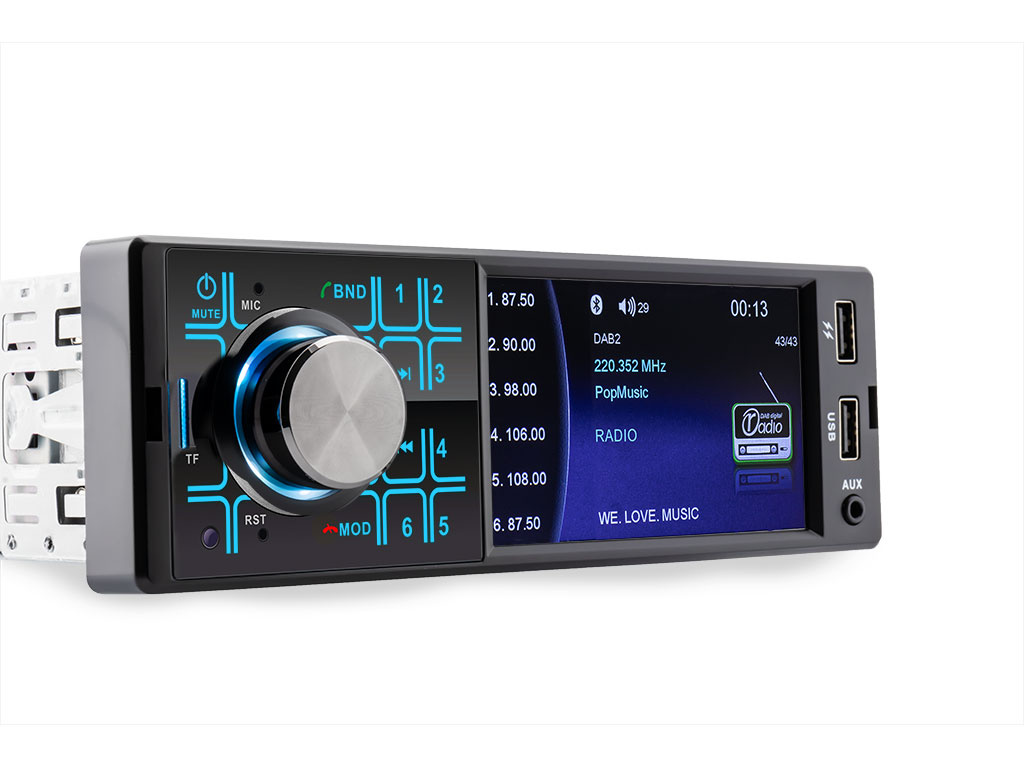 Car radio with Bluetooth, USB, AUX - 4 inch screen - Reversing camera connection - Extra USB (RMD404DAB -BT) - Image 2