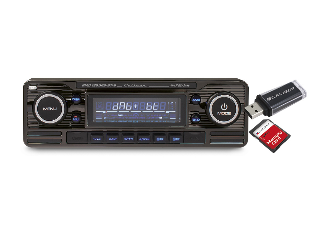 Car stereo - Retro with Bluetooth® technology - USB - SD - 4x75Watt - Black (RMD120BT-B) - Image 3